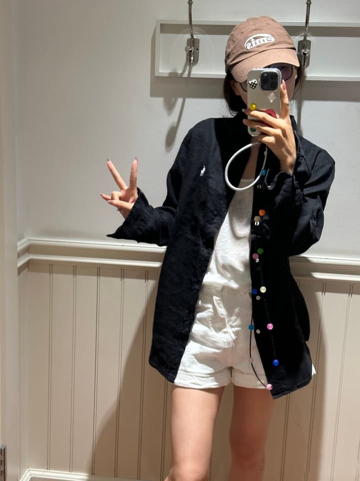 Ralph Lauren Pony Logo Linen Shirt – Spring/Summer Collection in Black