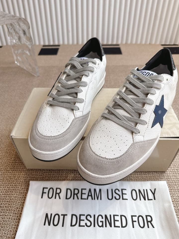 Golden Goose Distressed Leather Sneakers in Dark Green