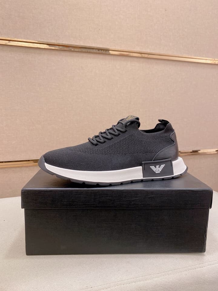 Armani Official Synchronized Knit Sneakers in Dark Grey Knit