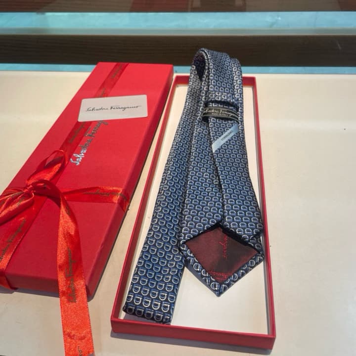 Ferragamo Men's Silk Tie Series in Burgundy