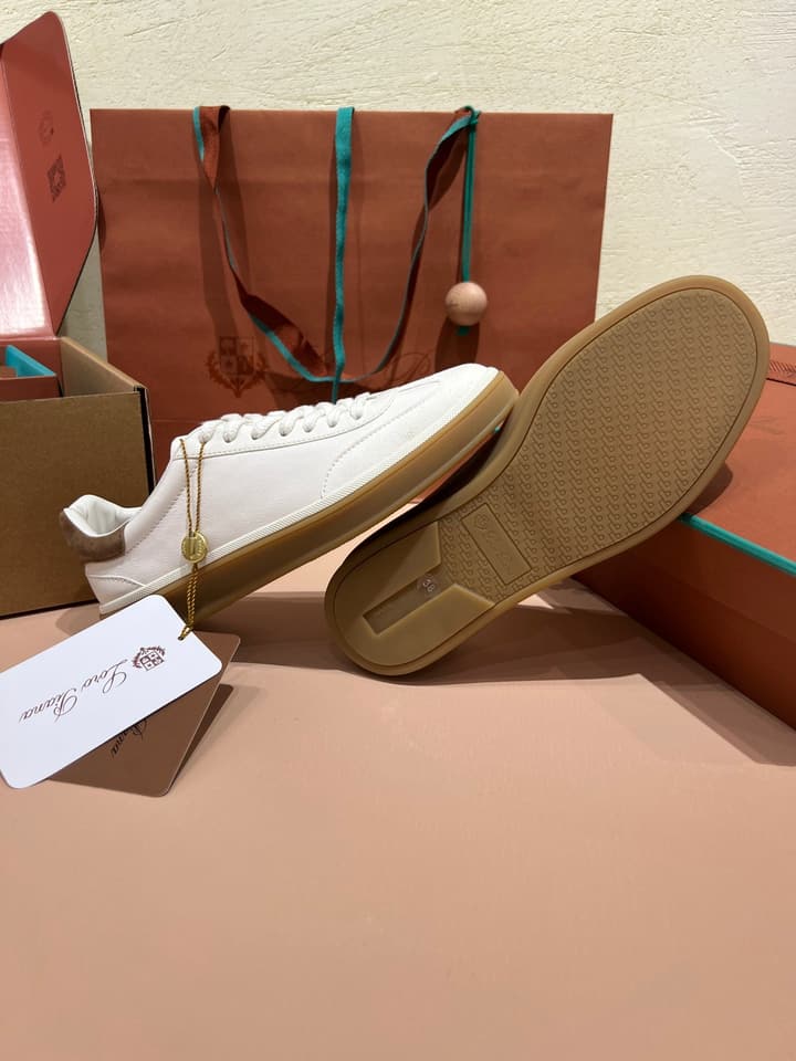 Loro Piana LP Tennis Walk Unisex Sneakers in Black Leather