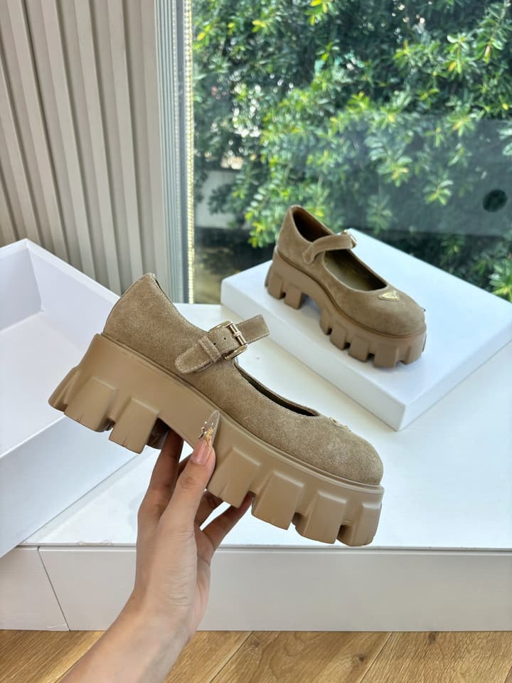 Prada Monolith Platform Mary Jane Loafers – 25FW in Assorted Leather & Suede Collection