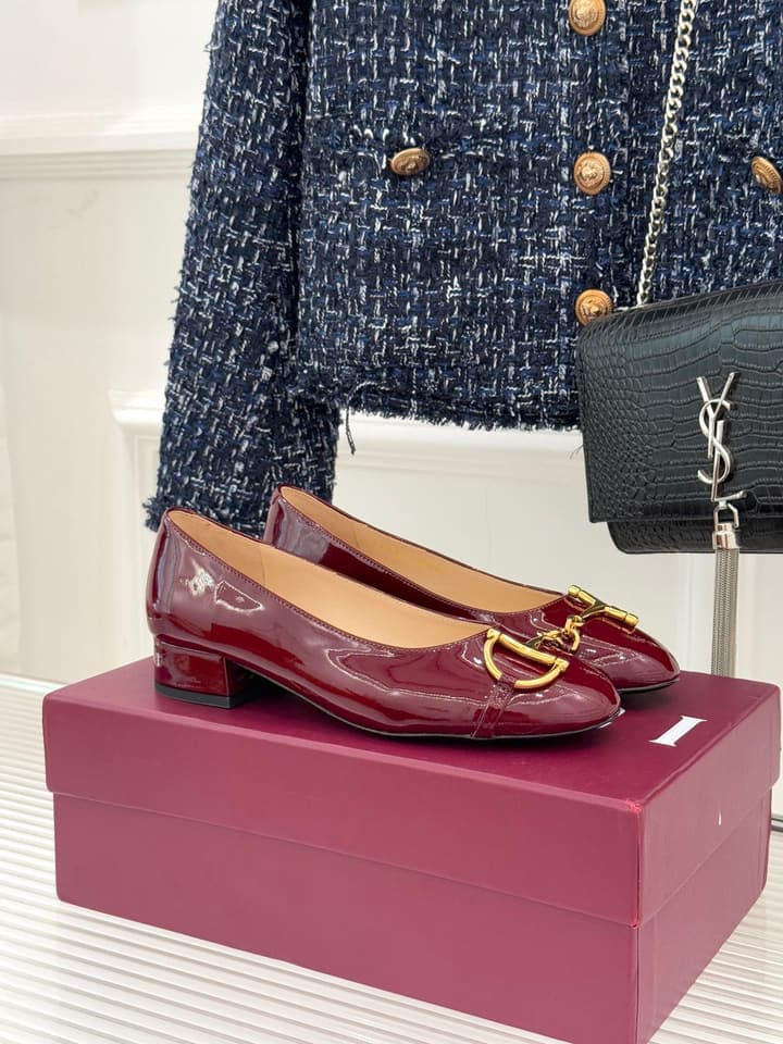 Gucci Horsebit Block Heel Pumps – 25FW in Deep Burgundy Patent Leather