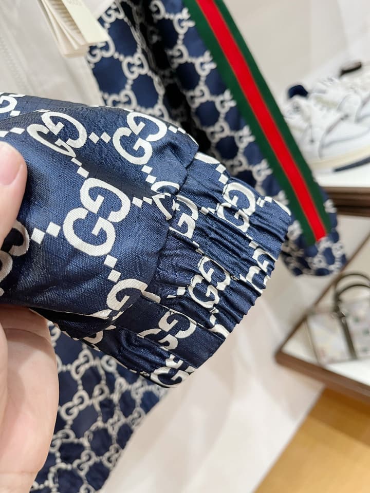 Gucci New Collection Runway Jacket in White And Navy Checkered