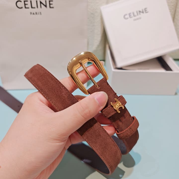 Celine 2.5cm Reversible Cowhide Belt in Classic Black
