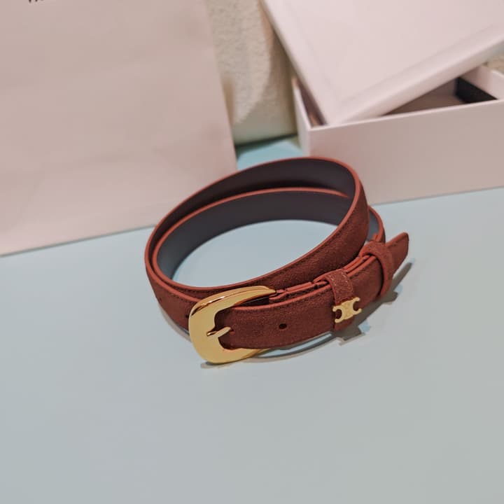 Celine 2.5cm Reversible Cowhide Belt in Classic Black