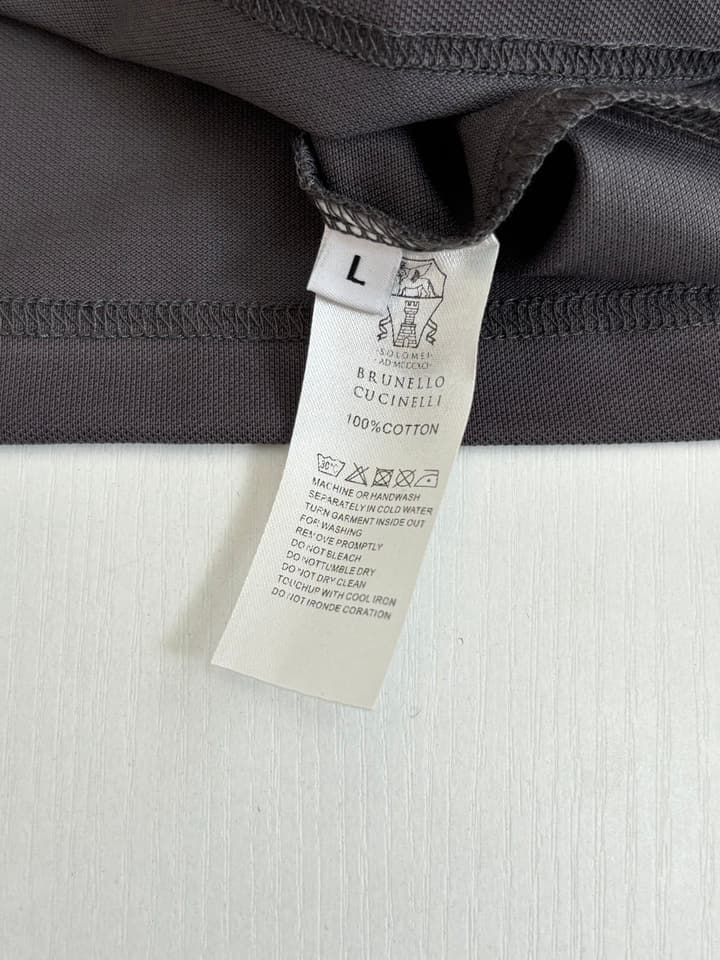 Brunello Cucinelli BC Logo Embroidered Polo Shirt – 2025 in Charcoal Grey