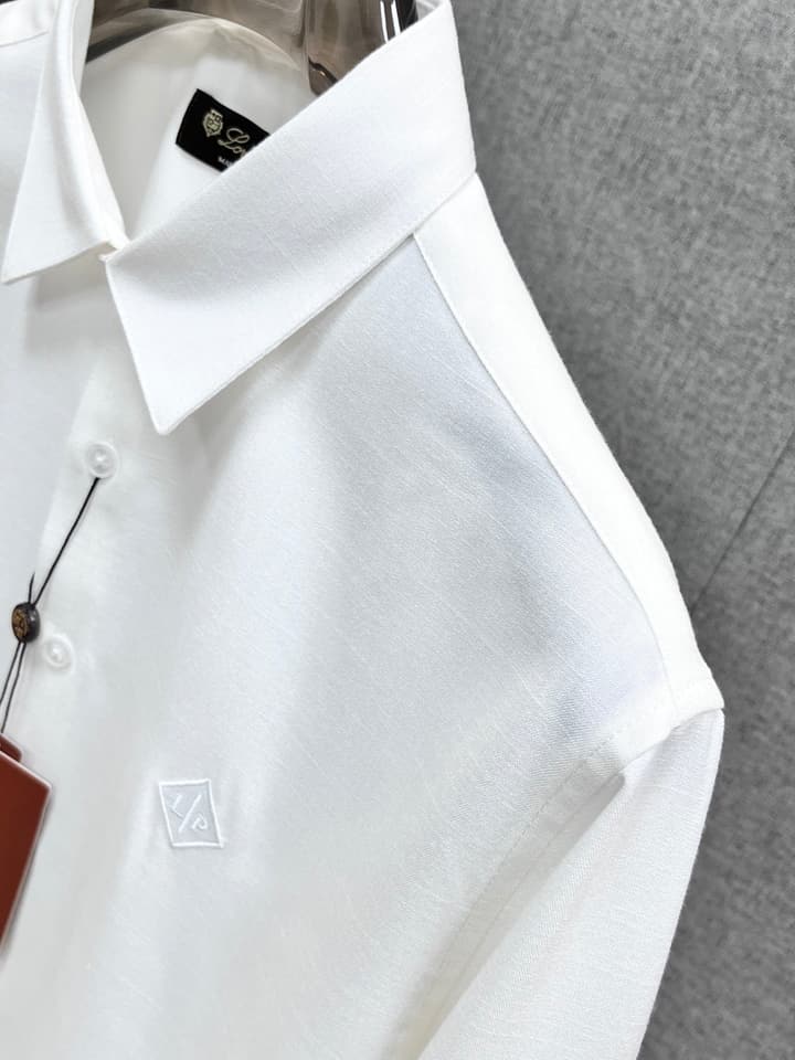 Loro Piana Men's Casual Long Sleeve Shirt – Autumn/Winter Collection in Classic White