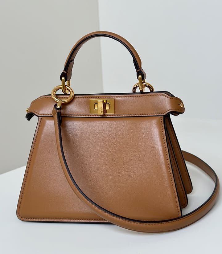 Fendi Peekaboo I See You Petite Handbag in New Caramel Leather