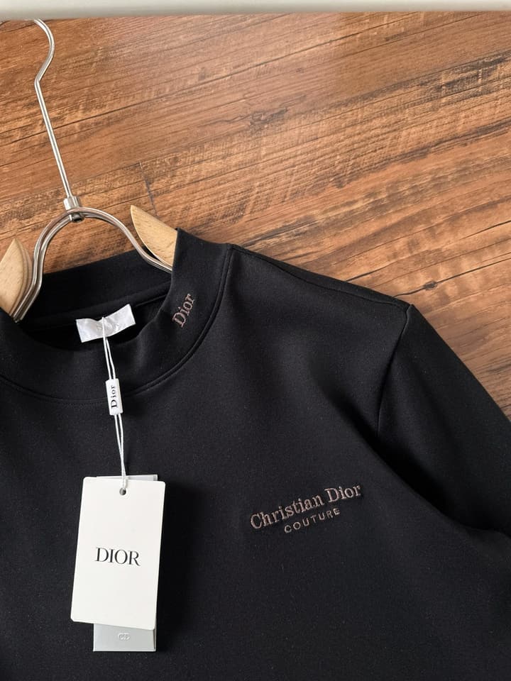 Dior Fashion Casual Long Sleeve T-Shirt – 2025FW in Classic Black