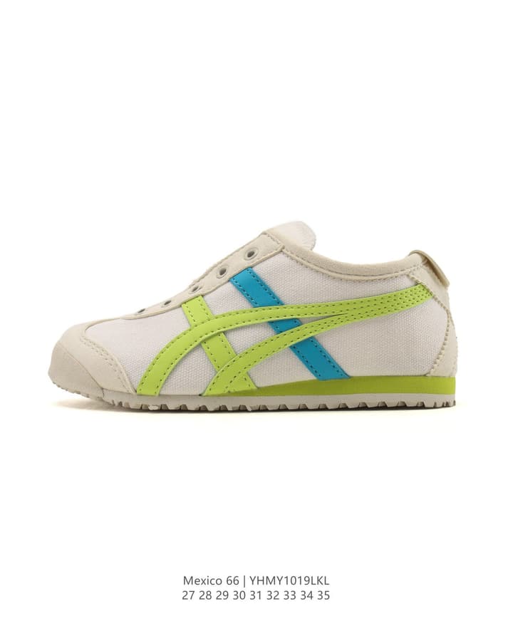 Onitsuka Tiger Mexico 66 Classic Sneakers – Kids Collection in Cream With Blue And Red Stripes