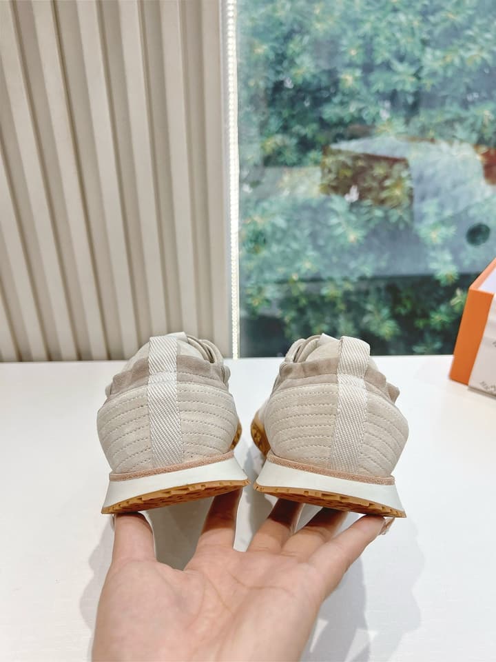 Hermès Bouncing Calfskin Sneakers in Tan Suede