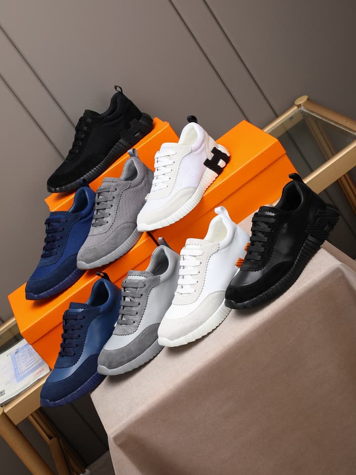 Hermès Bouncing Men's Sport Sneakers in Navy Blue