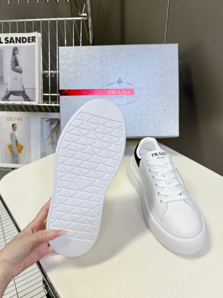 Prada Retro Platform Sneakers in White Sneaker 1