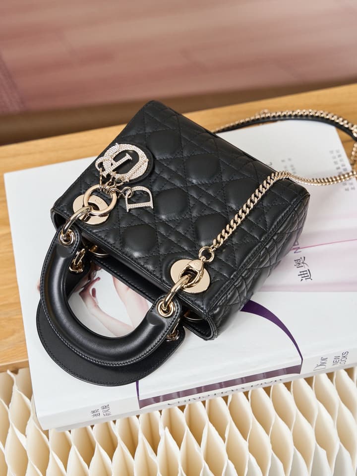 Dior Classic Lady Lambskin Handbag in Blush Pink