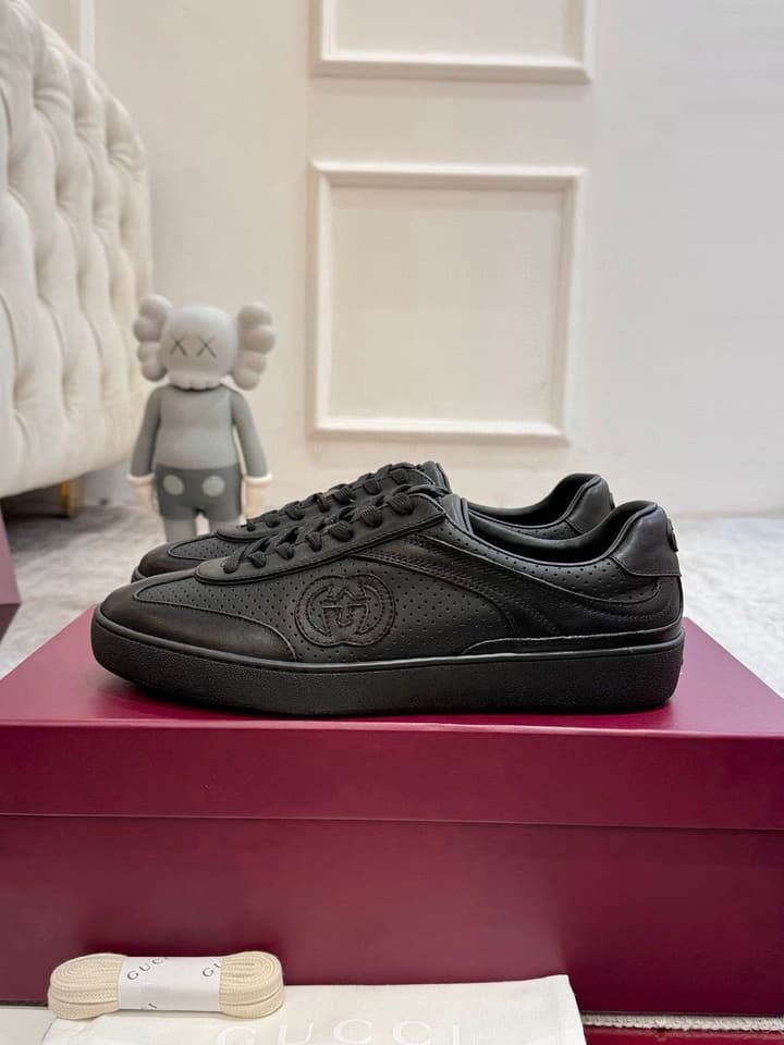 Gucci Retro German Training Sneakers in Black Monochromatic