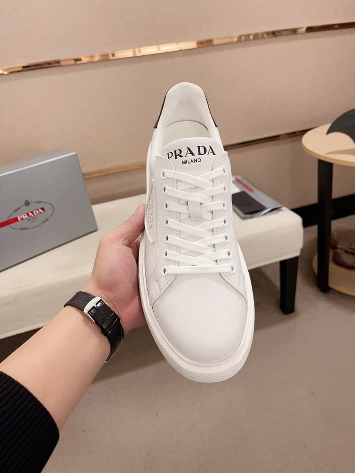 Prada Men's Air Cushion Sneakers in Dark Grey Monochromatic