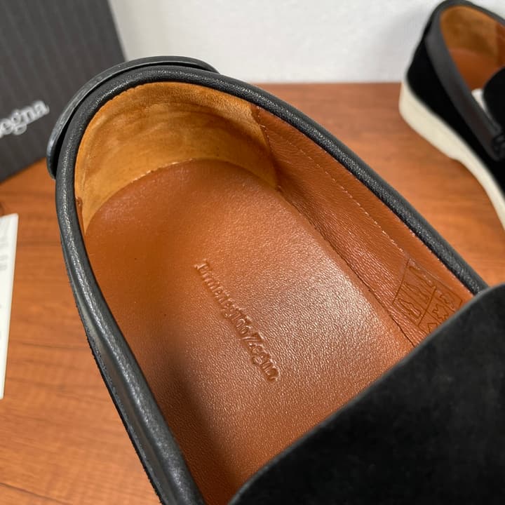 Zegna Suede Leather Slip-On Loafers