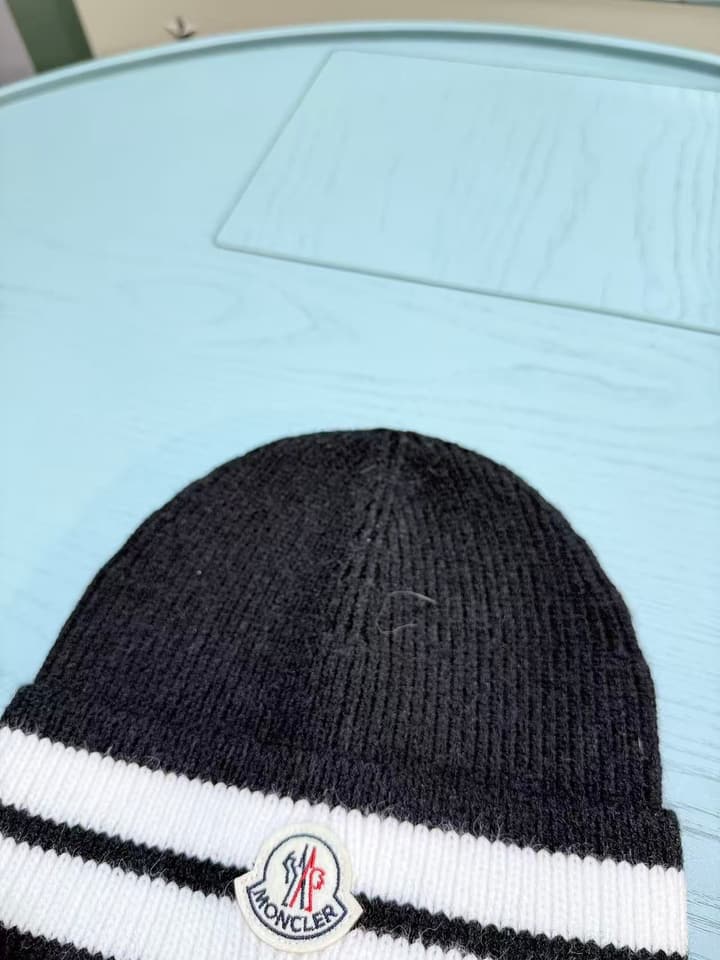 Moncler Classic Jacquard Knit Beanie – Kids Collection – 25FW in Classic Black Beanie