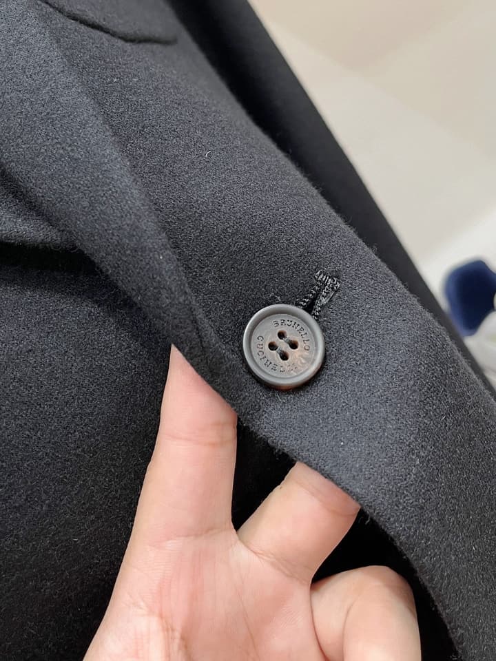 Brunello Cucinelli Men's Slim Fit Mixed Fabric Blazer – 2025FW in Dark Charcoal Gray