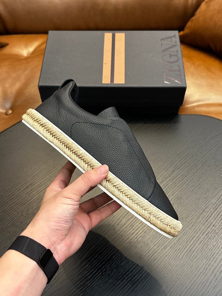 Ermenegildo Zegna Triple Stitch Low-Top Sneakers in Black Suede