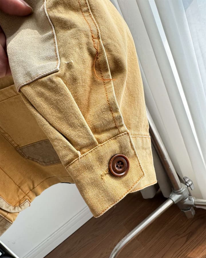 Ralph Lauren Barn Washed Distressed Jacket – 2025 Spring New in Classic Mustard Tan