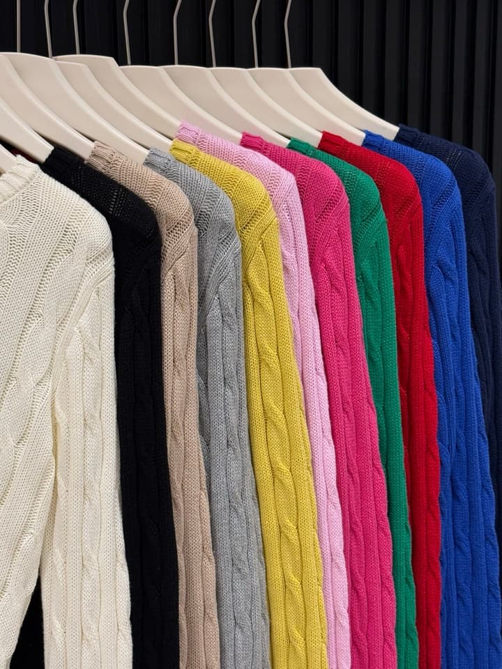 Ralph Lauren Cable Knit Sweater in Bright Red