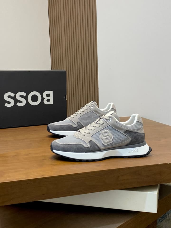 Boss Menswear Suede and Mesh Sneakers