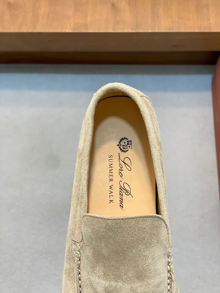 Loro Piana Suede Leather Slip-On Loafers in Black Suede