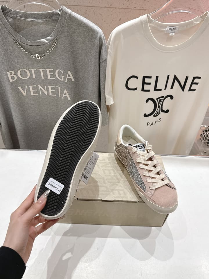 Golden Goose Distressed Sneakers in Light Pink