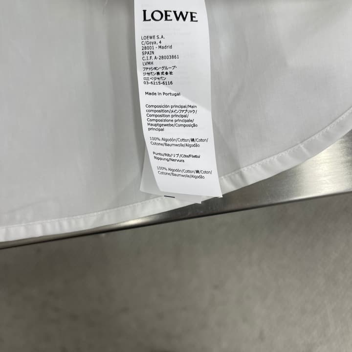 Loewe Anagram Embroidered Pocket Shirt in P-Soft Cotton in Charcoal