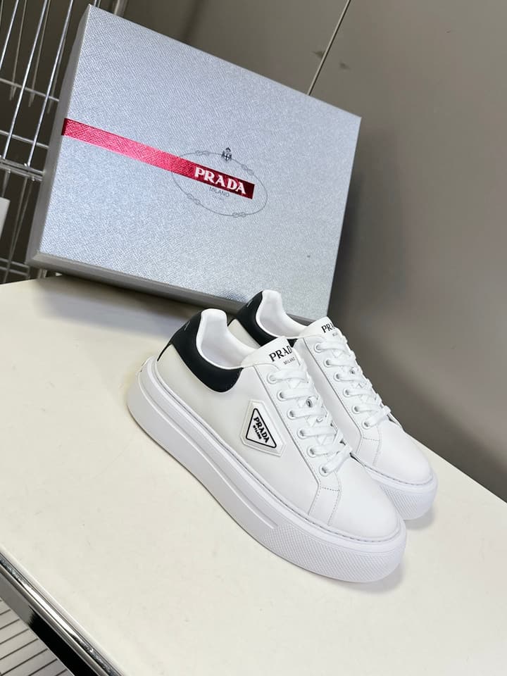 Prada Retro Platform Sneakers in White Sneaker 1