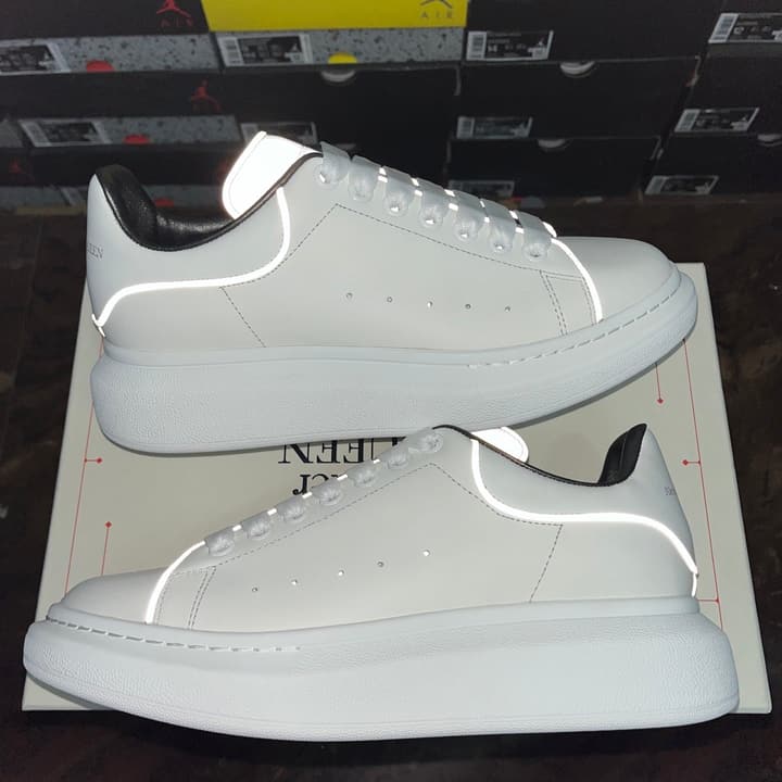 Alexander McQueen Oversized Low-Top Sneakers in All Black With White Sole