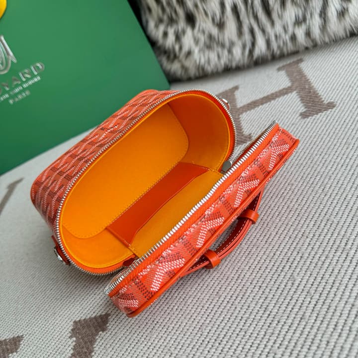 Goyard Muse Mini Vanity Case in Bright Orange Goyardine