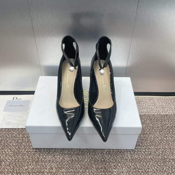 Dior J'ADIOR Jolie Pearl Pointed-Toe Pumps – 2024 Spring/Summer Collection in Glossy Black