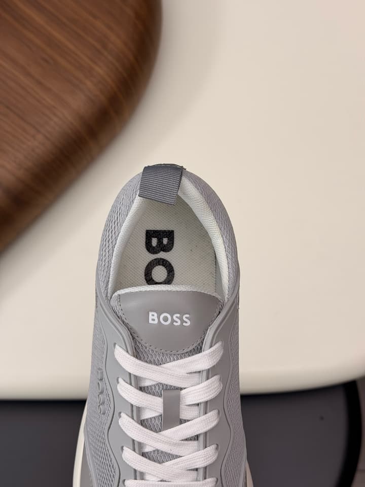 Boss Men's Knit and Leather Sneakers