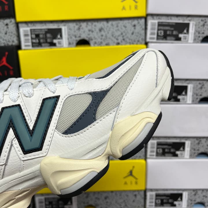 New Balance NB9060 Retro Running Shoes in Cream Teal
