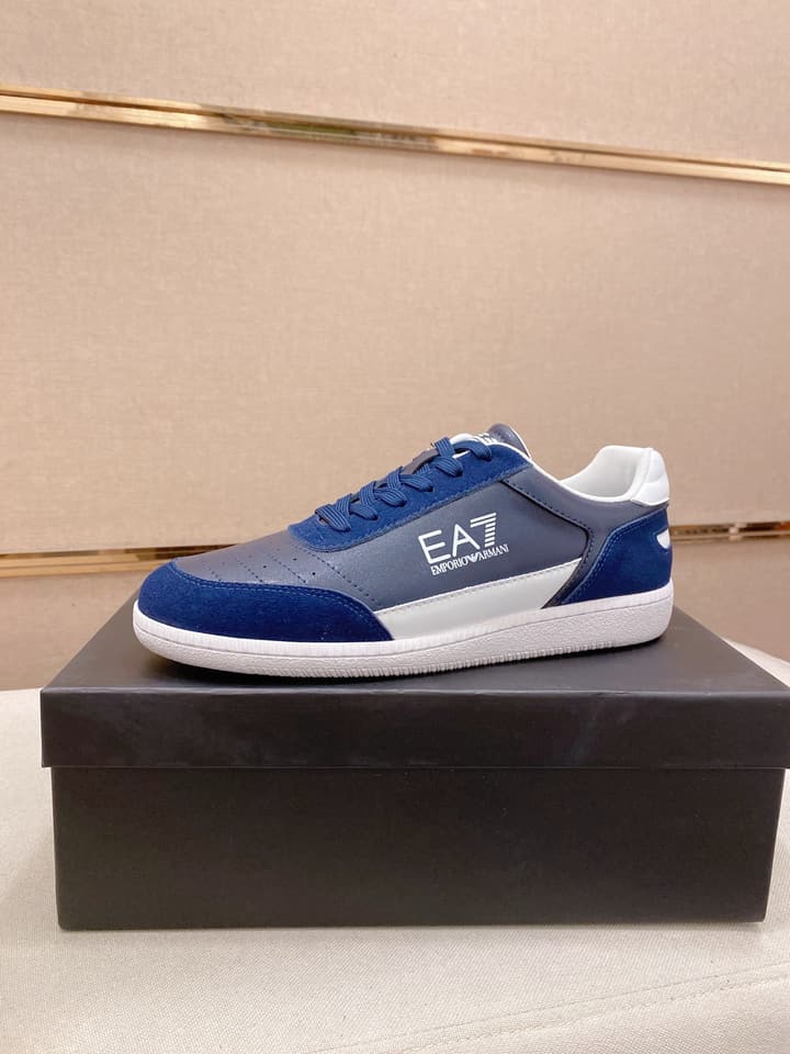 Armani Italian Leather Luxury Sneakers – New Collection in Bright Red