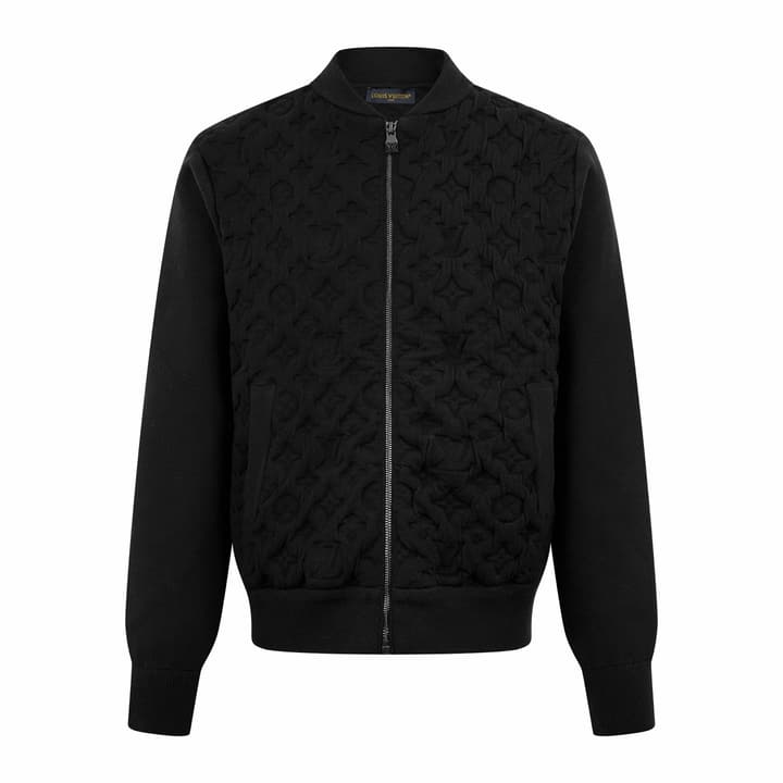 Louis Vuitton Padded Wool Monogram Flight Jacket in Black Monogram Padded Bomber