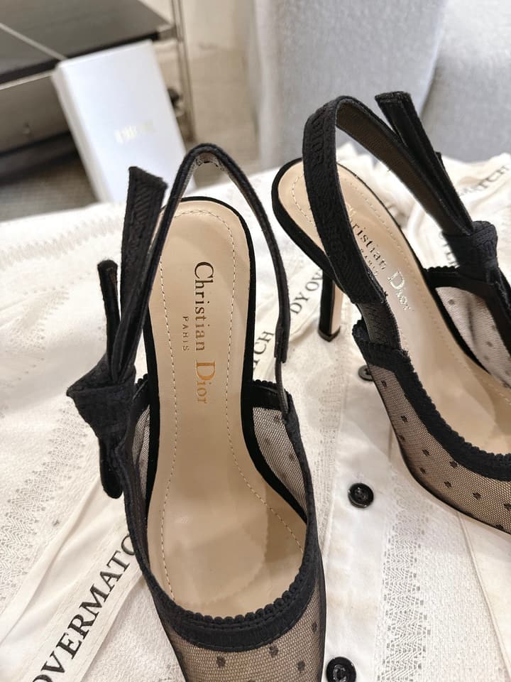 Dior J'Adior Patent Leather Kitten Heel Sandals in Classic Black Smooth Leather
