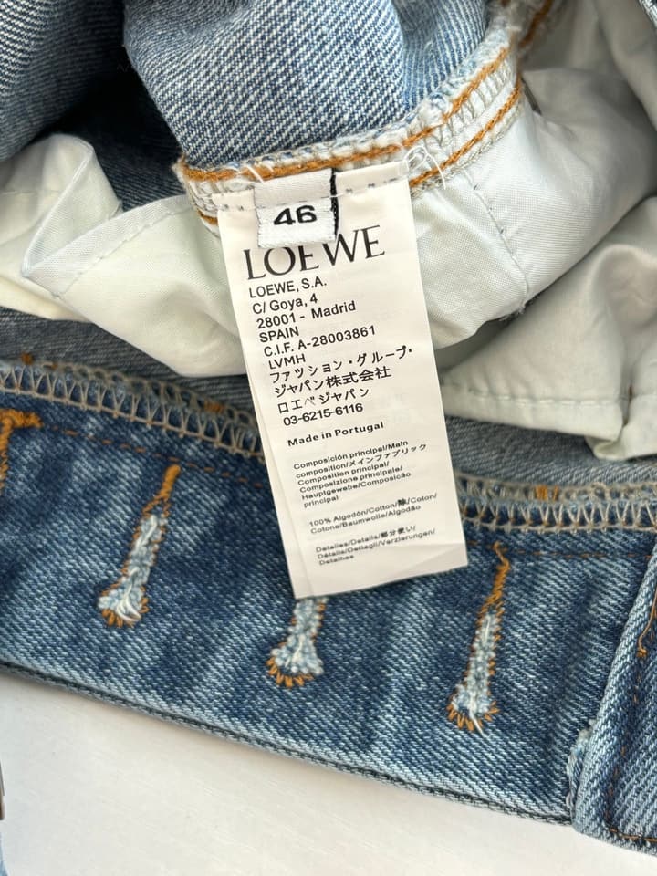 Loewe Anagram Laser-Cut Denim Jeans – 24FW in Blue Denim