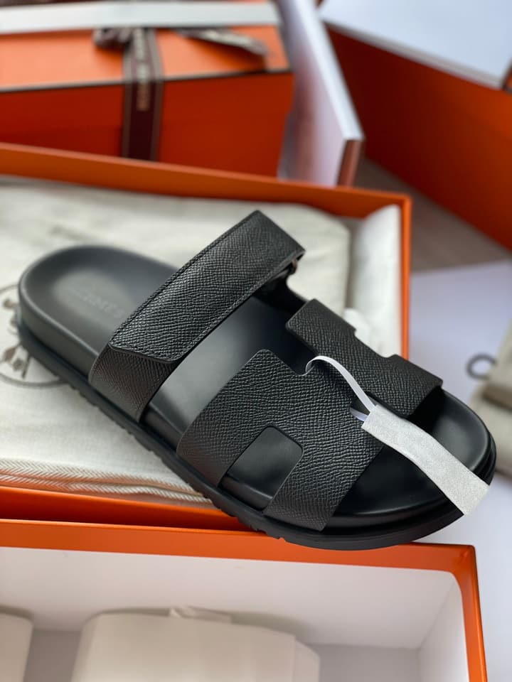 Hermès Chypre Unisex Slides in Beige