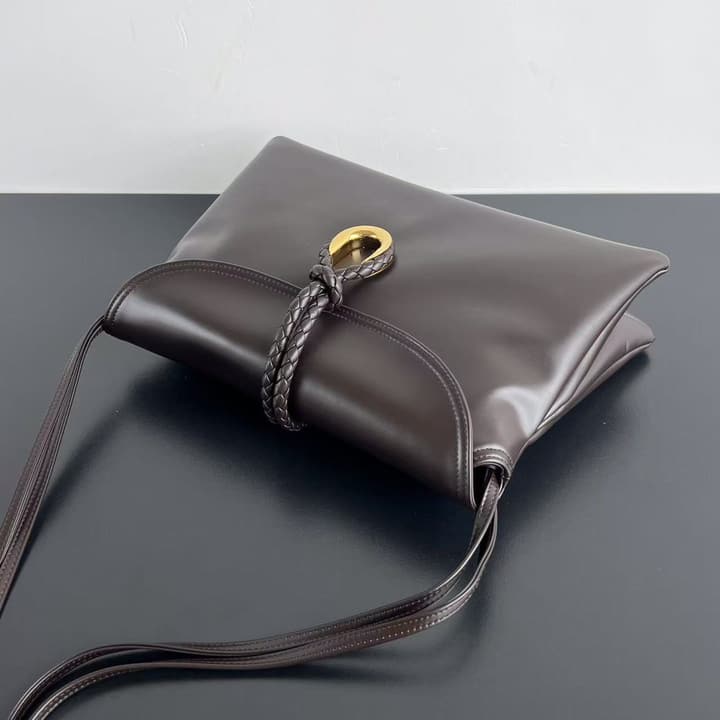 Bottega Veneta Medium Liberta Flap Crossbody Bag – Autumn/Winter Collection in Dark Espresso Brown