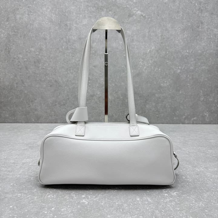 Balenciaga Carrie Leather Bowling Bag – Small in Light Blue