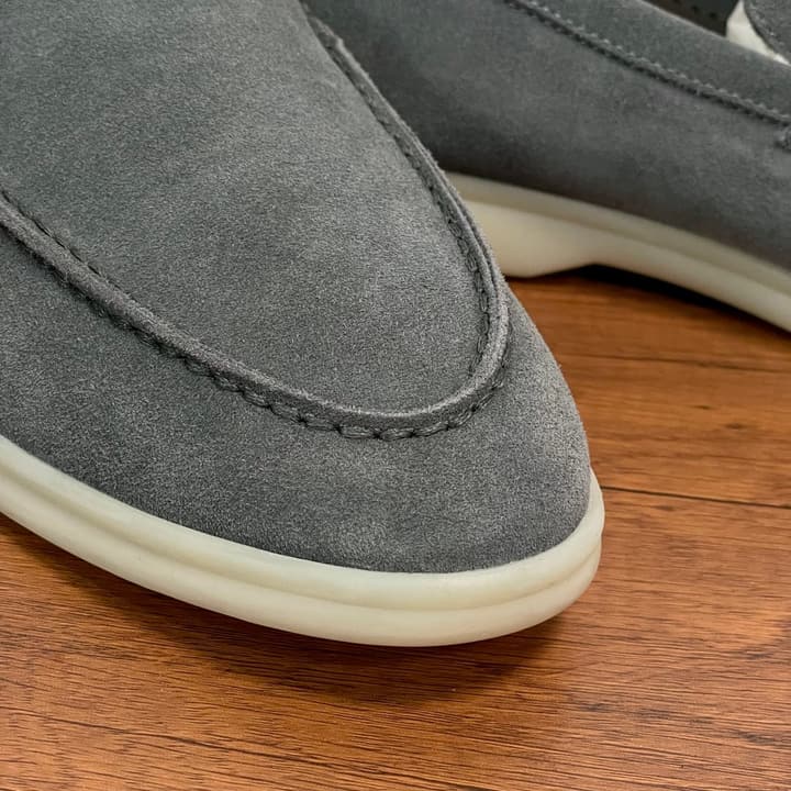 Loro Piana Suede Slip-On Loafers in Black Suede