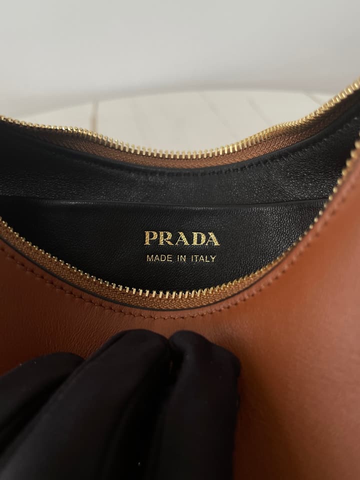Prada Arque Cowhide Shoulder Bag in Black