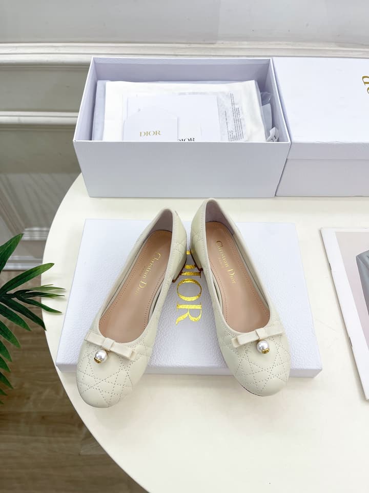 Dior Cannage Pearl Ballet Pumps – 2024 Spring/Summer Collection in Black