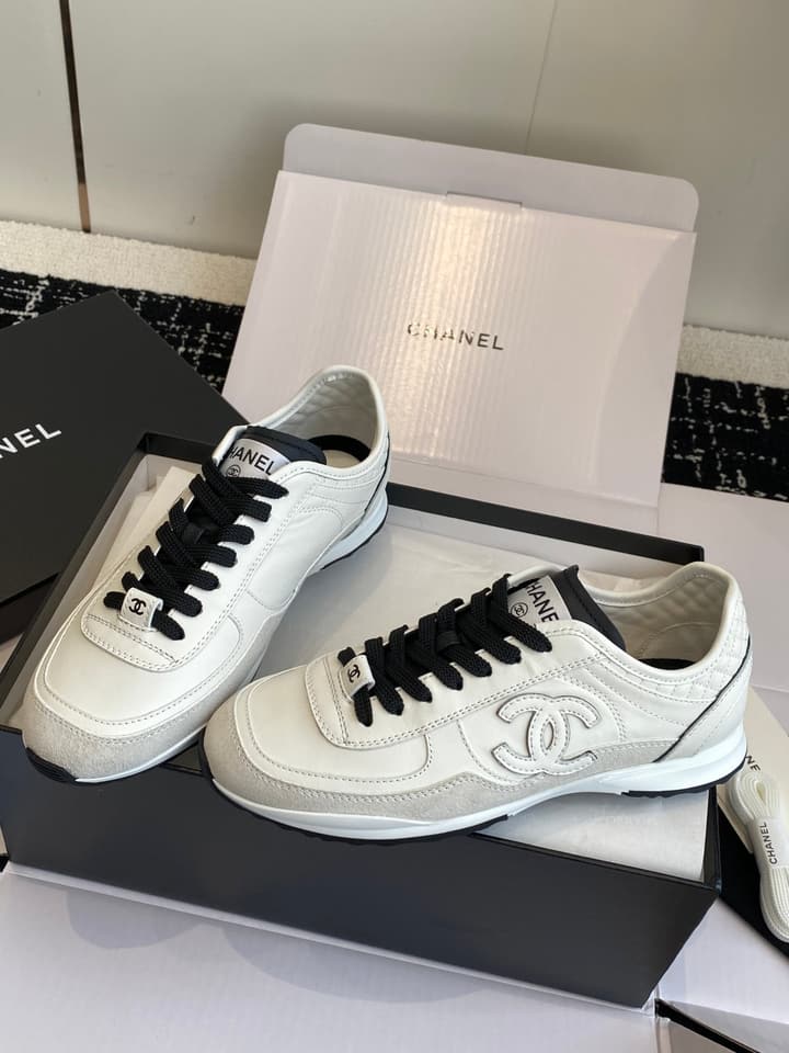 Chanel Panda Platform Sneakers – 2025SS in Black With White Laces