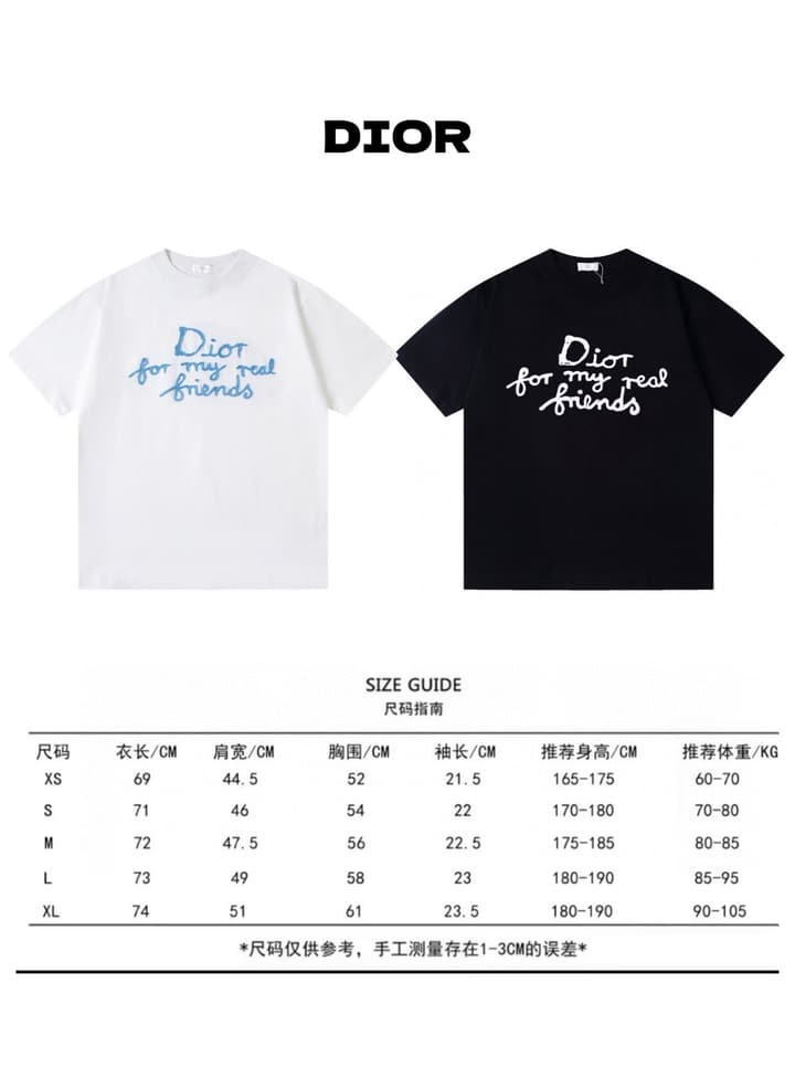 Dior Cursive Embroidered Letter Print T-Shirt – 26SS in Black