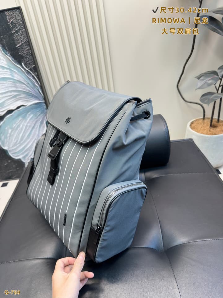 RIMOWA Never Still Ultralight Business Backpack in Dark Blue Striped